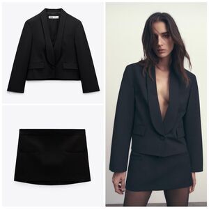 Zara SET LIMITED EDITION TUXEDO JACKET SKIRT